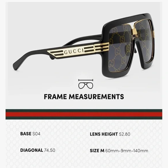 Gucci Black and Gold Women's Sunglasses - Picture 3 of 3